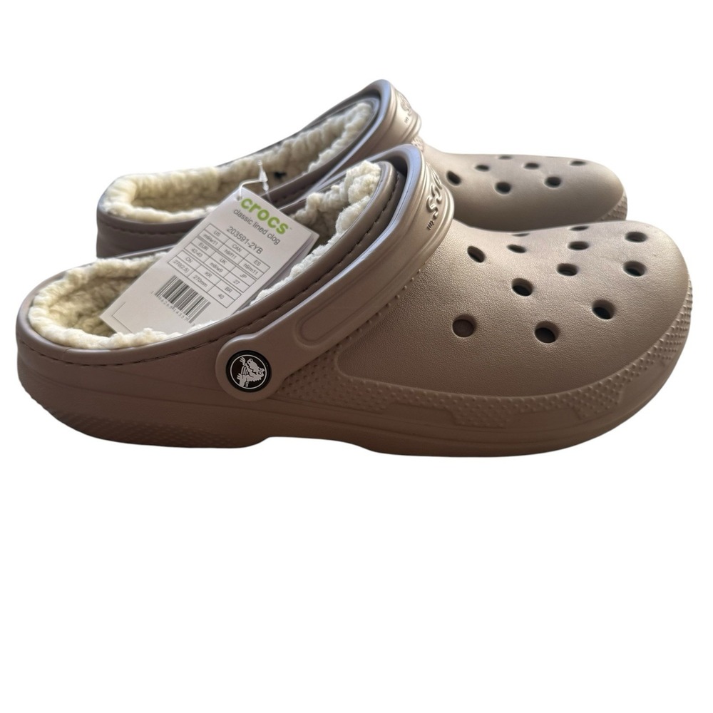 Crocs Classic Lined Clog | Mushroom/Bone | 203591-2YB | M9 / W11 MSRP $59.99